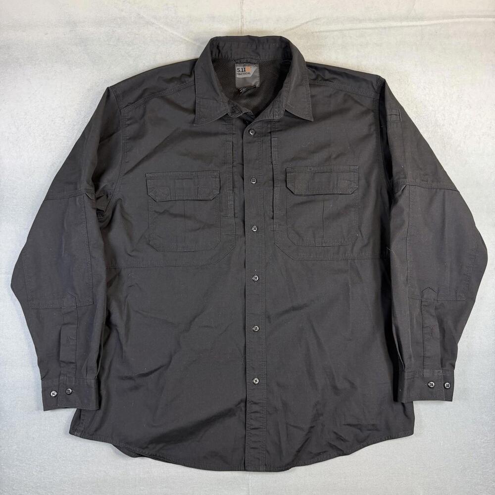5.11 Tactical Taclite Pro Shirt Mens XL Black Long Sleeve Ripstop Pockets 72175
